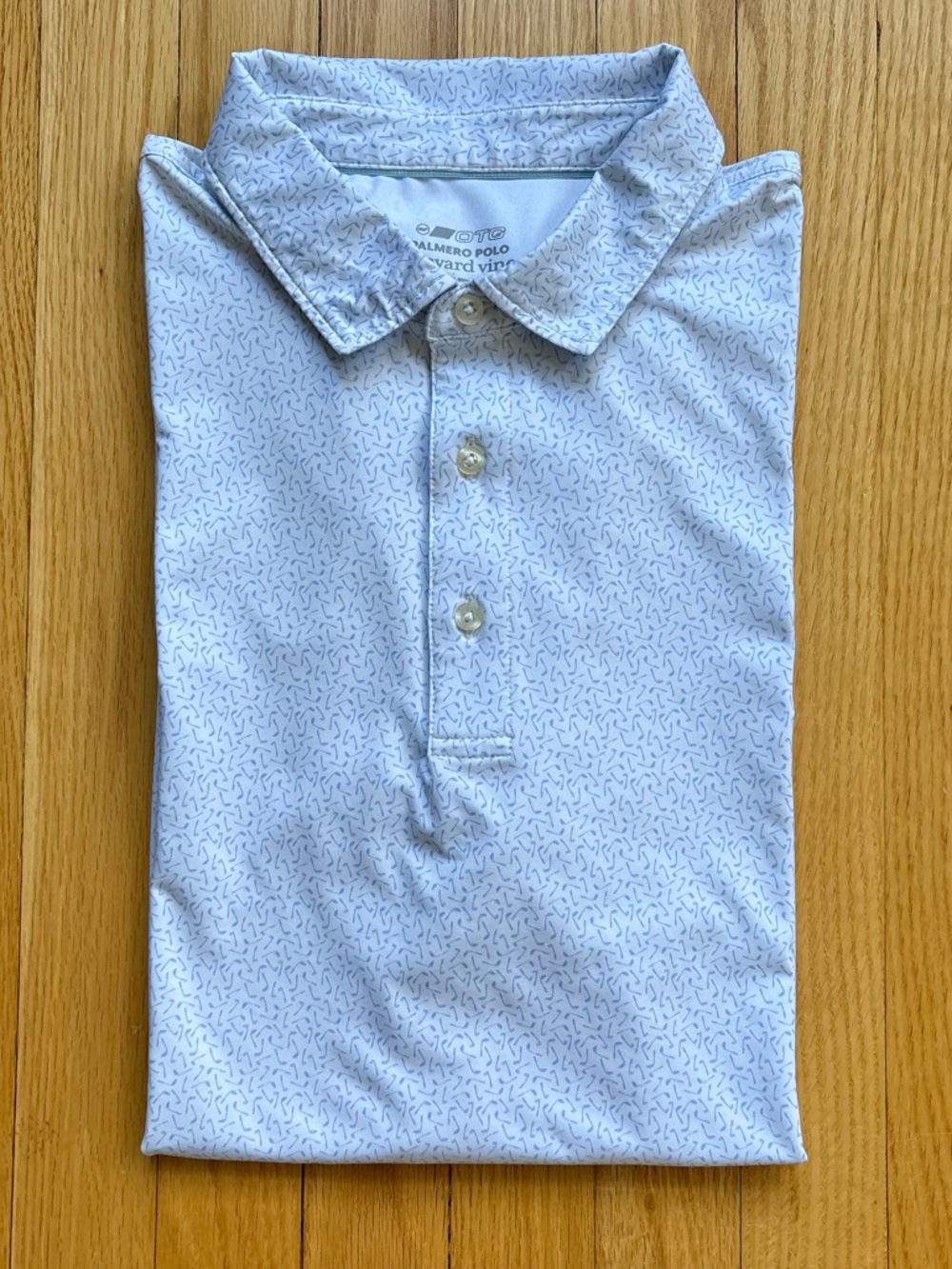 Vineyard Vines Mens Short Sleeve Performance Palmero Polo XL White Blue Golf